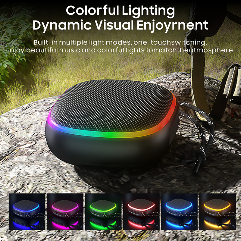IPX5 Waterproof Wireless Speaker Colorful LED Light Mini Portable BT5.3 Speaker Sound Equipment Accessories