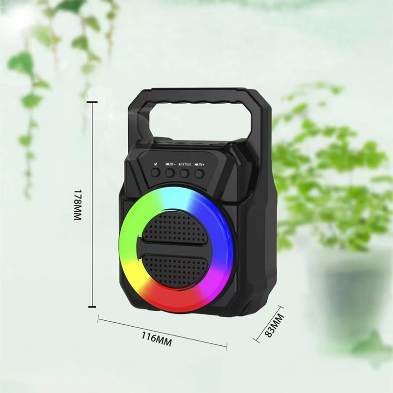 ABS-1309 Outdoor Wireless Potable BT Speaker Subwoofer LED Colorful Light Bass HIFI music Box stereo Party DJ active TWS Speaker