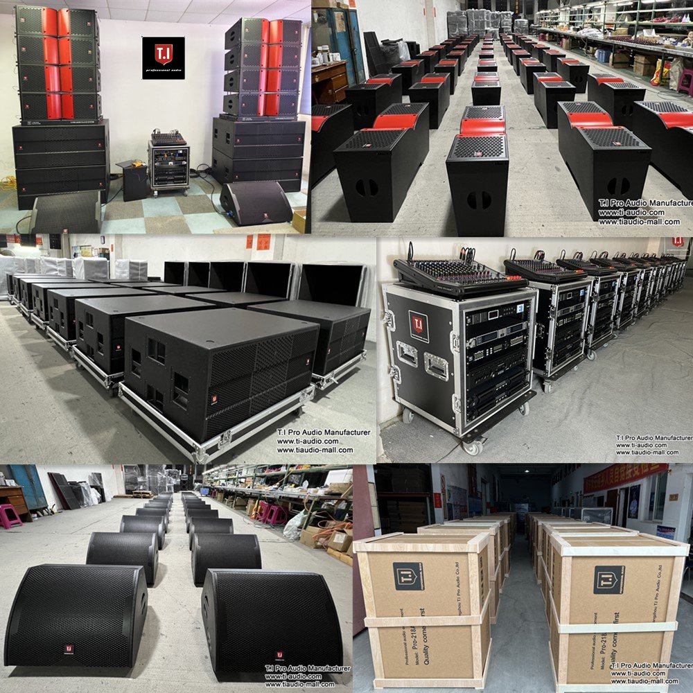 T.I Pro Audio professional audio sound equipment passive waterproof double 12 inch line array concert sound system speaker