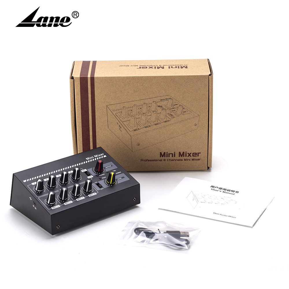 Lane M2 Mini Audio Mixer Audio Interfaces Ha800 Headphone Mixer Stock Usb Sound Card 8 Channel Digit Carte Son De 8 Piste Dsp X8
