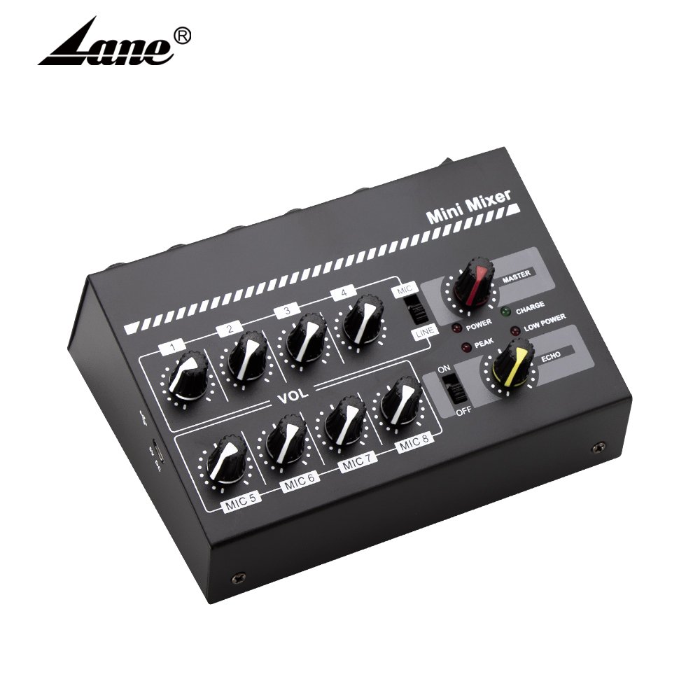 Lane M2 Mini Audio Mixer Audio Interfaces Ha800 Headphone Mixer Stock Usb Sound Card 8 Channel Digit Carte Son De 8 Piste Dsp X8