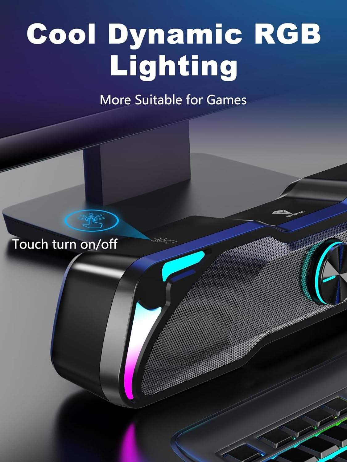 Portable Hot Computer Gaming Smart Speakers Wireless Speaker Pc Tv Monitor System Hifi Sound Bar Rgb with Subwoofer