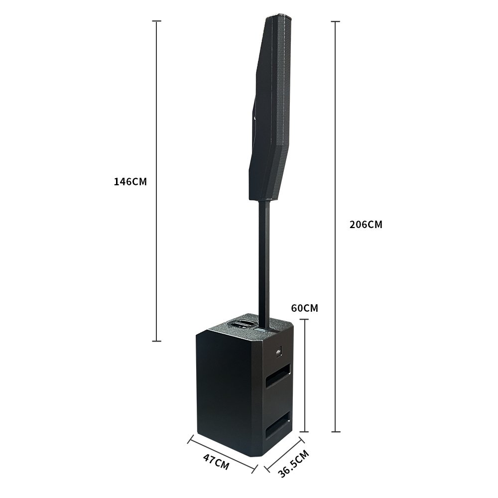 New Design 1000W Professional Column Speaker S1200 with 12" Woofer, Active PA System for Outdoor Events and Shows