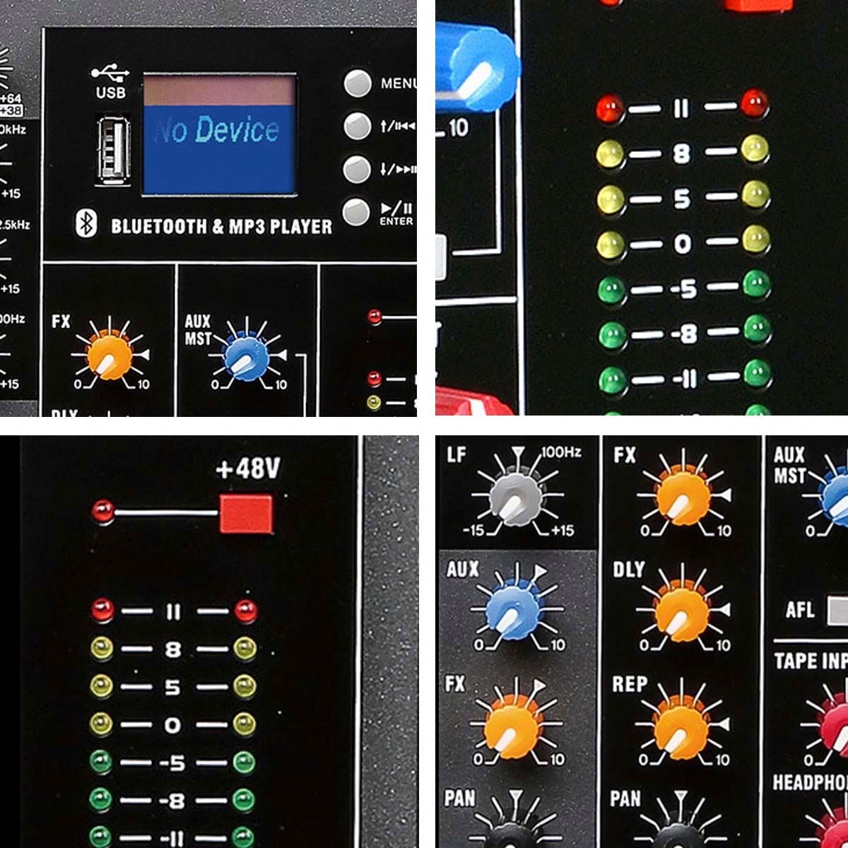 wholesale 6/8/12/16 Channels Professional Audio Mixer USB DJ Sound Mixing Console 48V Phantom Powers Monitor Amplifier mixer