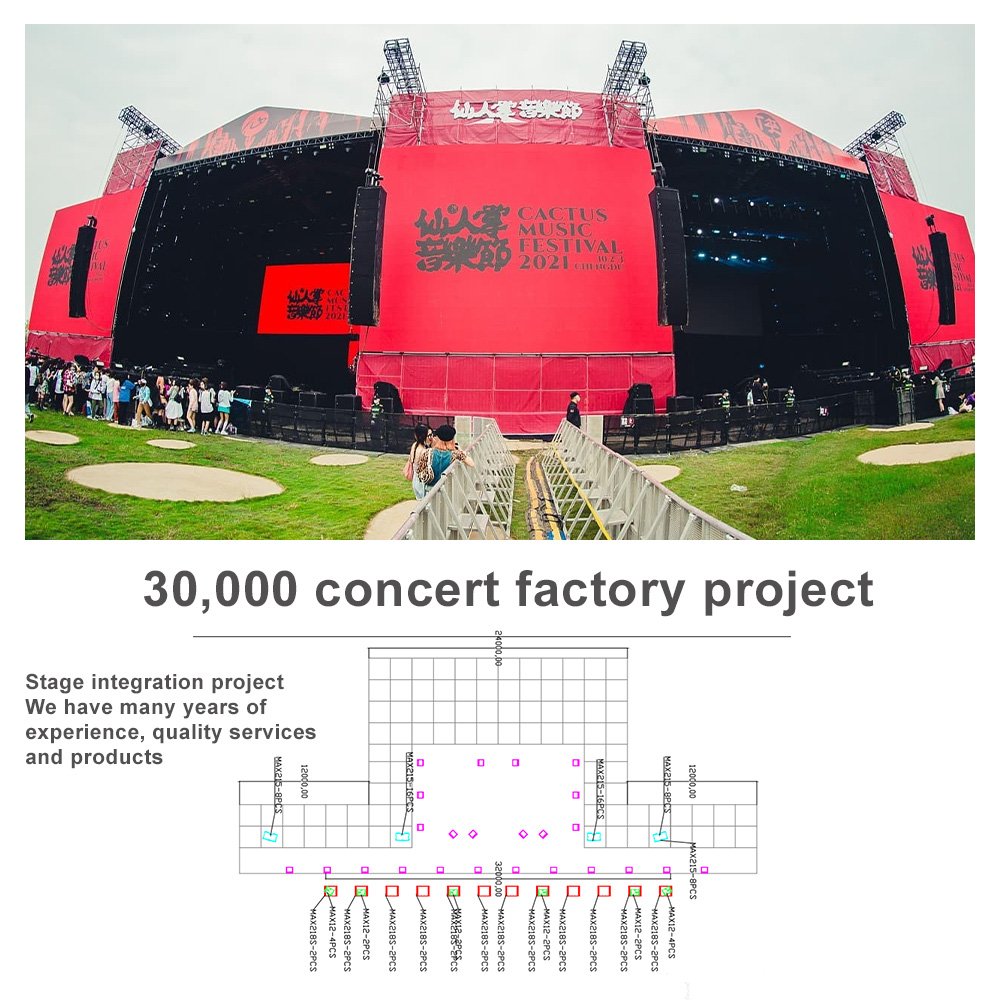 Professional Line Array LED Screen Shaking Head Lights Speaker Equipment for Integration Project