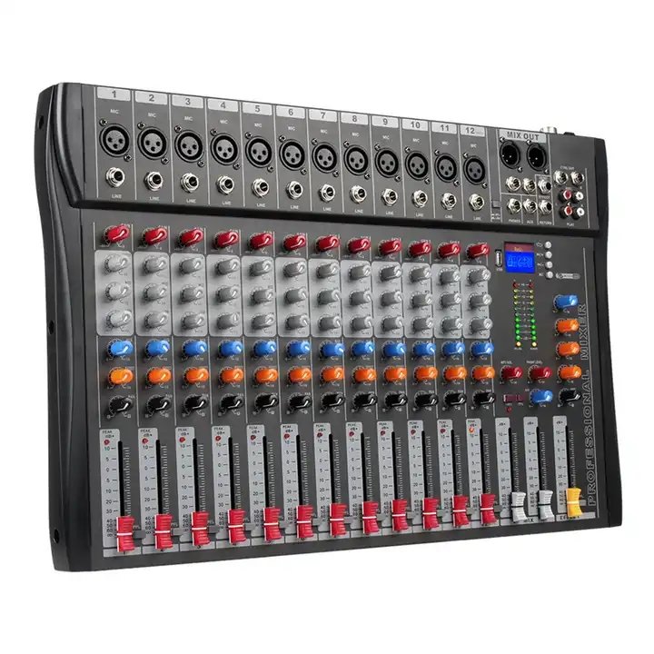 Hot CT12 12 Channel Sound Equipment USB 48V Phantom Power DJ Controller Audio Console Mixer Pioneer Consola Digital Audio Mixer