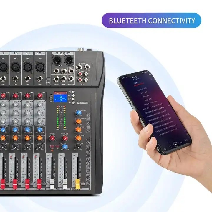 Hot CT12 12 Channel Sound Equipment USB 48V Phantom Power DJ Controller Audio Console Mixer Pioneer Consola Digital Audio Mixer
