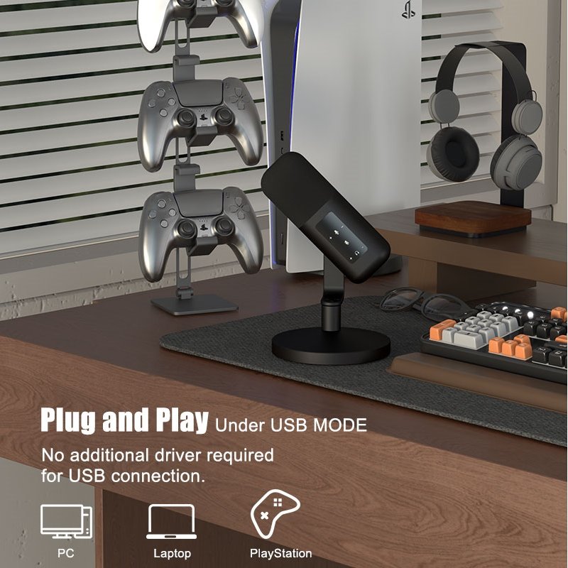 PD10 Dynamic Microphone XLR USB Dual Mode Podcast Equipment EQ Control For Podcast Gaming Streaming Professional XLR Microphone