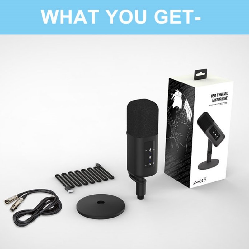PD10 Dynamic Microphone XLR USB Dual Mode Podcast Equipment EQ Control For Podcast Gaming Streaming Professional XLR Microphone