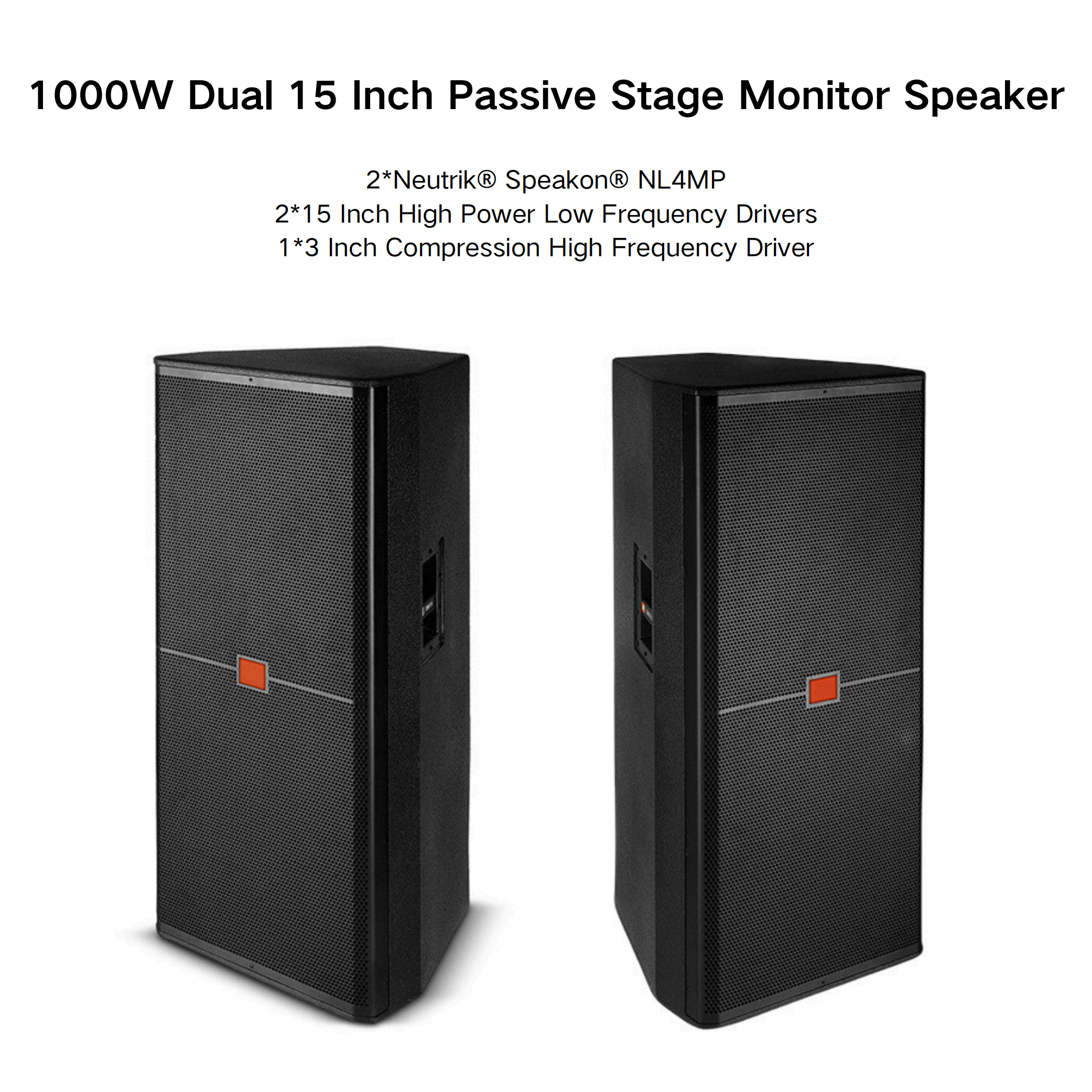 Passive 1000W Dual 15 Inch Full Rang Woofer DJ Speakers Stage Performance Professional Audio Sound Equipment