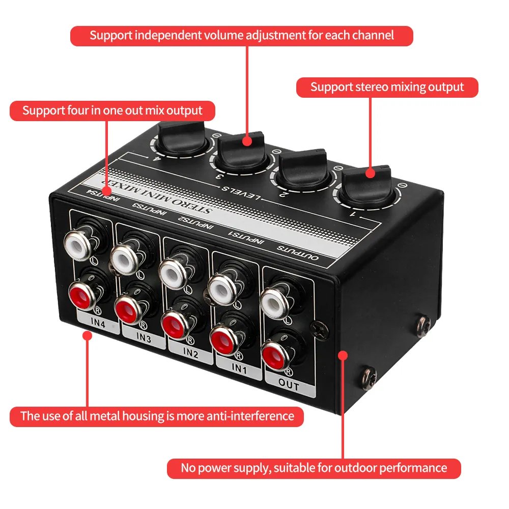 CX400 4 Channels Stereo Headphone Amplifier/Headphone distributor Ultra-Compact Mini Eu/US Plug for Music Mixer Recording