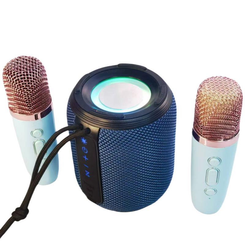 Outdoor Portable Wireless Waterproof Sound Stereo With LED Light Woofer Speaker Karaoke Blue Tooth Speaker With Microphone