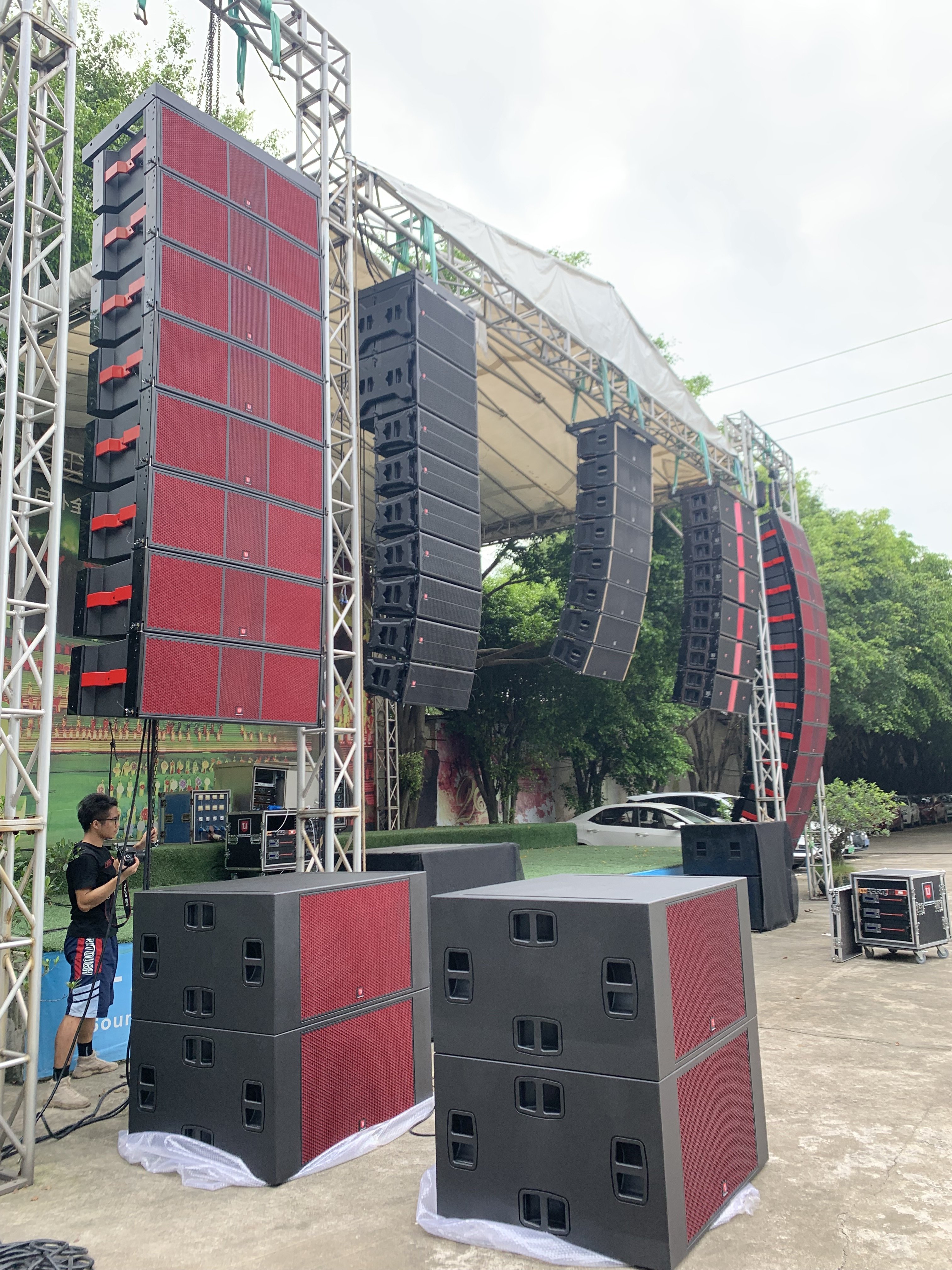 Dual 15 inch three way passive sound system stage concert audio equipment waterproof pro audio speakers