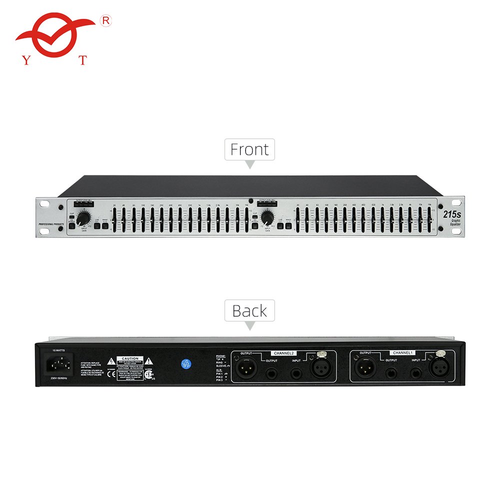Professional 215 audio equalizer Dual channel 15-band Graphic Equalizer EQ Power for dj equipment professional sound