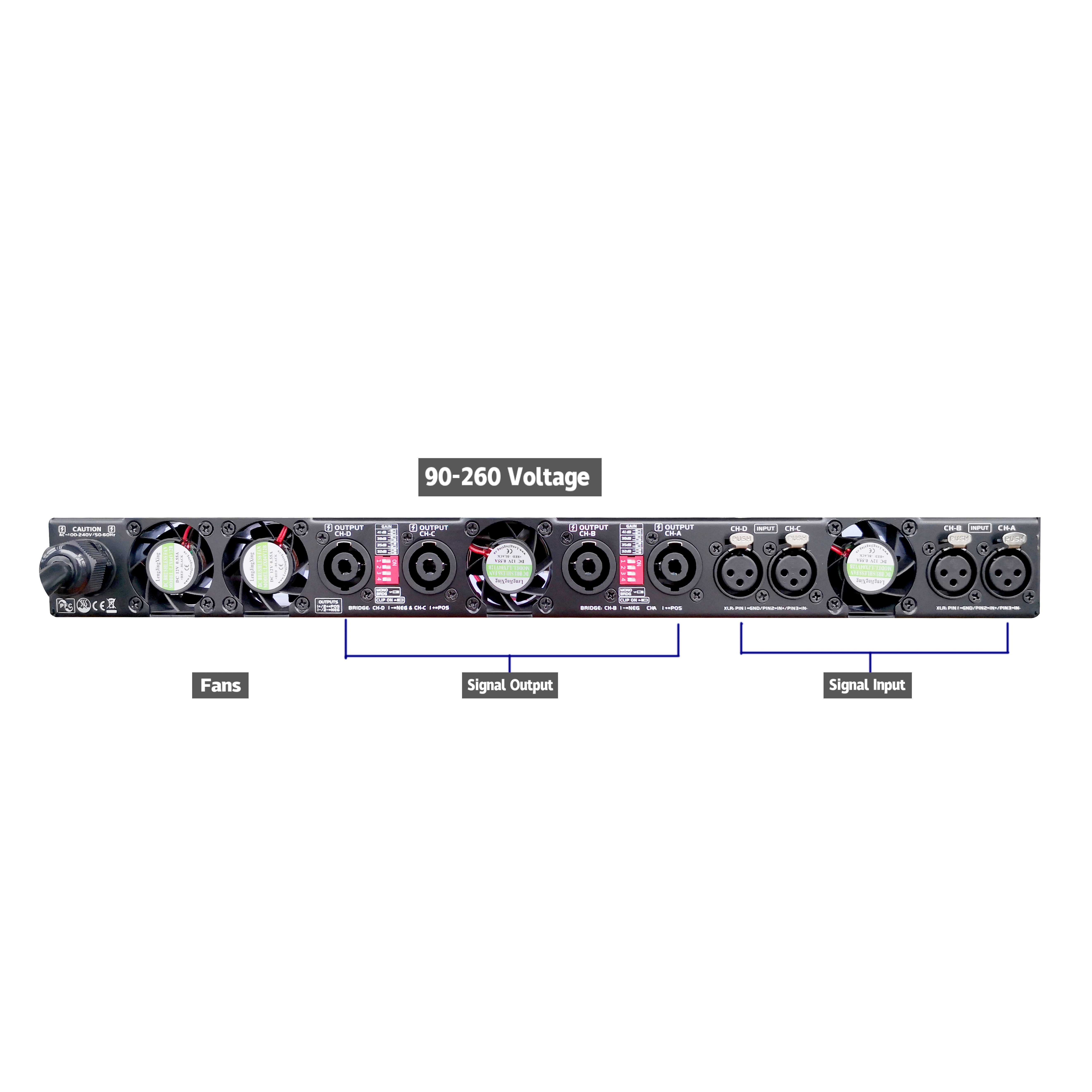 7000 watts*4 2ohm stable power amplifier for subwoofer speaker sound system Morin X-1304