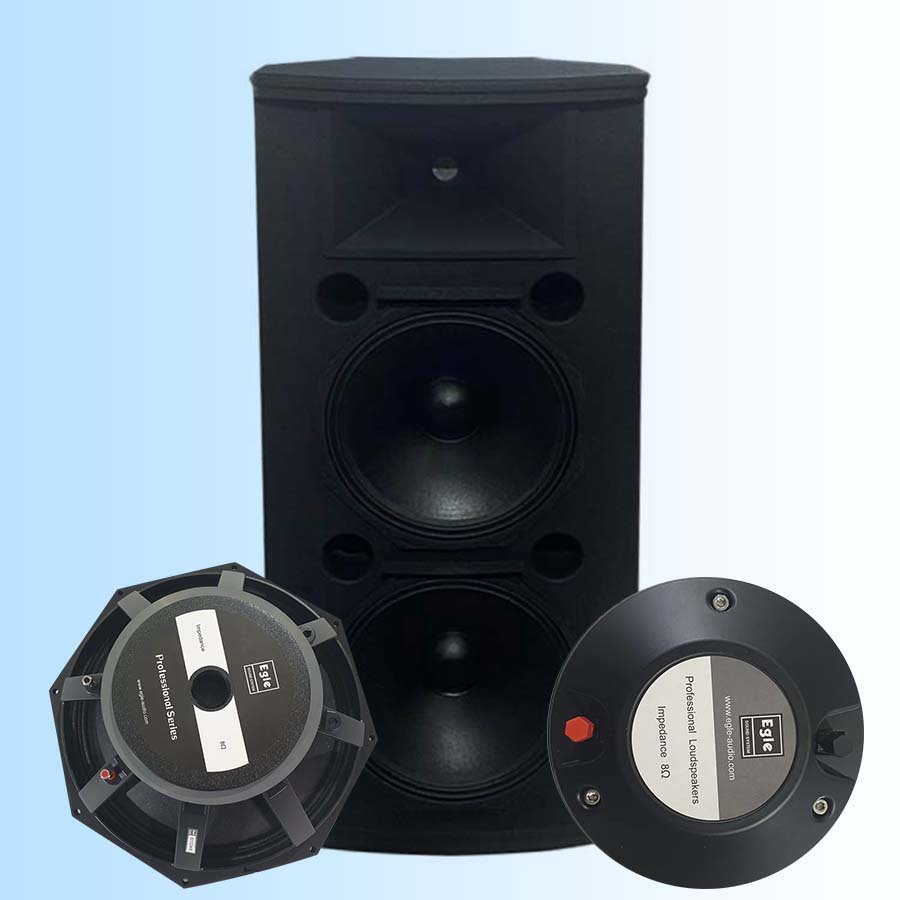 Wooden Pro Sound System Dual 15 Inch DJ Speaker Power Full Range professional stage loud bass speaker