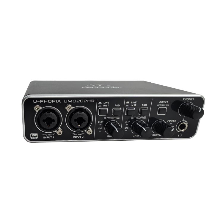 Behringers UMC202HD Professional Live Streaming High-end USB External sound audio Card Computer Recording Guitar