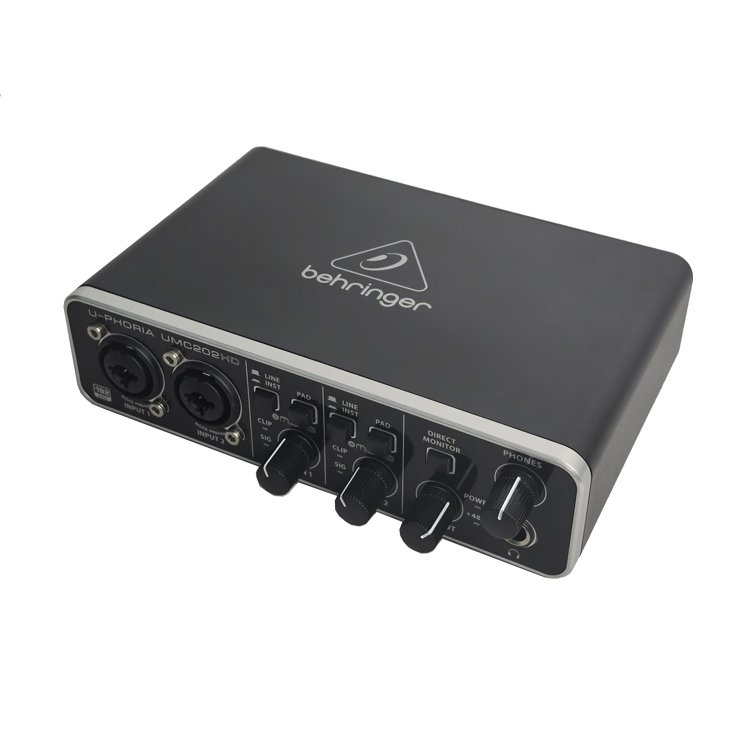 Behringers UMC202HD Professional Live Streaming High-end USB External sound audio Card Computer Recording Guitar