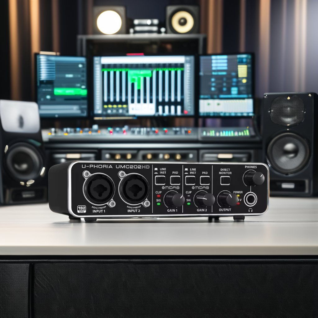 Behringers UMC202HD Professional Live Streaming High-end USB External sound audio Card Computer Recording Guitar