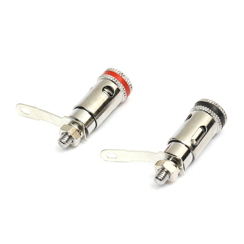 OEM Free Sample Copper 2-Pin Gold-Plated Binding Post Professional Audio plug socket box speaker amplifier signal terminal block