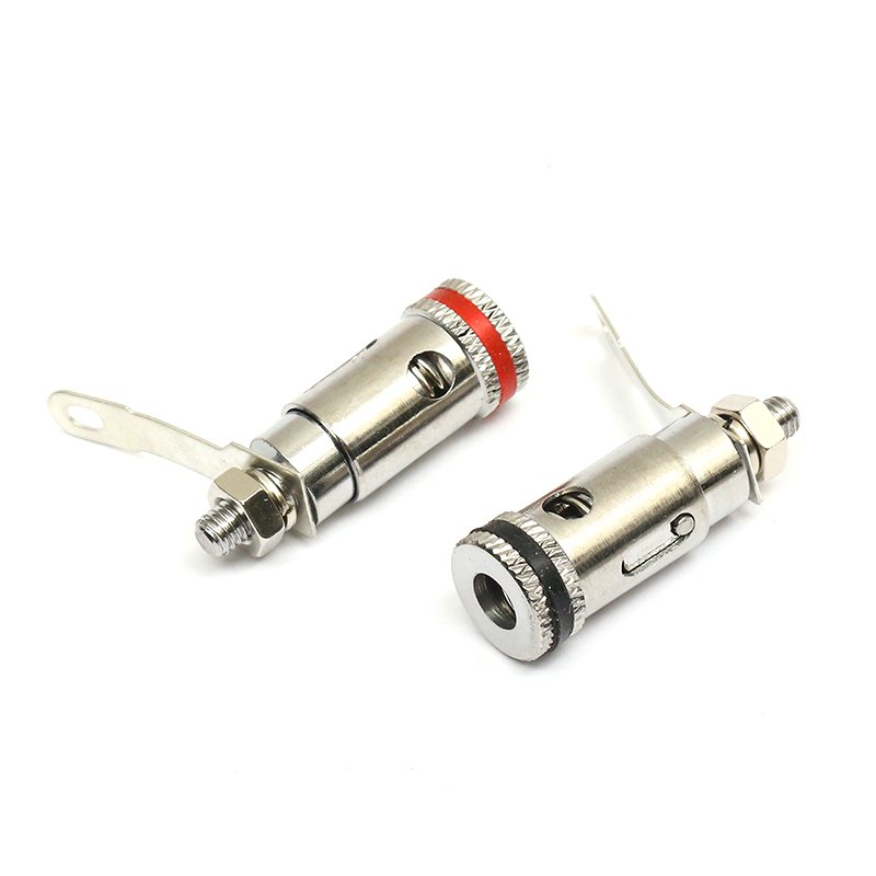 OEM Free Sample Copper 2-Pin Gold-Plated Binding Post Professional Audio plug socket box speaker amplifier signal terminal block
