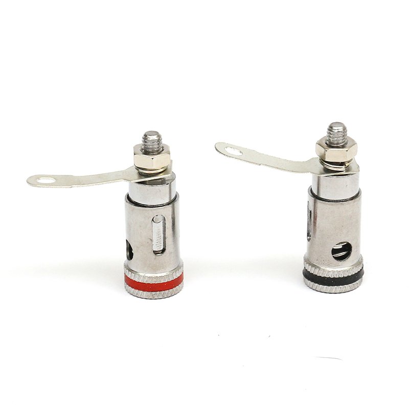 OEM Free Sample Copper 2-Pin Gold-Plated Binding Post Professional Audio plug socket box speaker amplifier signal terminal block