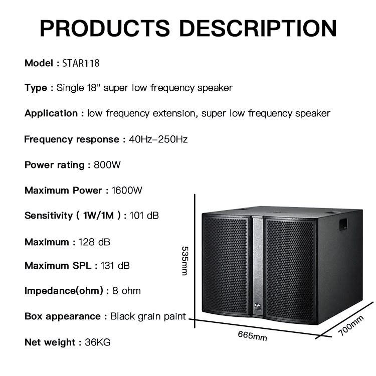 Factory production professional PA sound system Passive audio sound equipment line array 18 inch subwoofer speaker