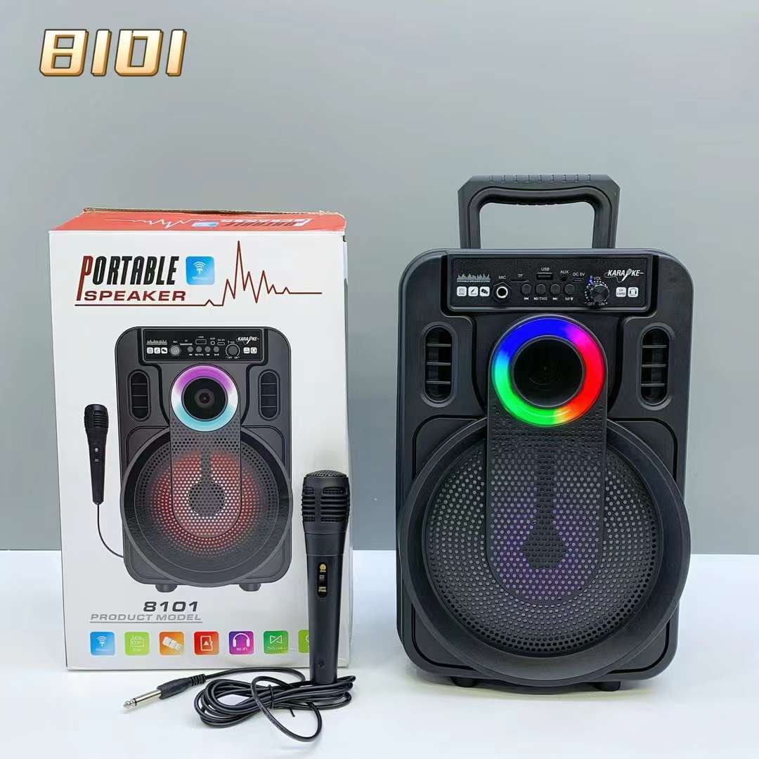 8 inch bid sound professional outdoor super bass portable karaoke speaker with mic stereo speaker FM support TF/USB function