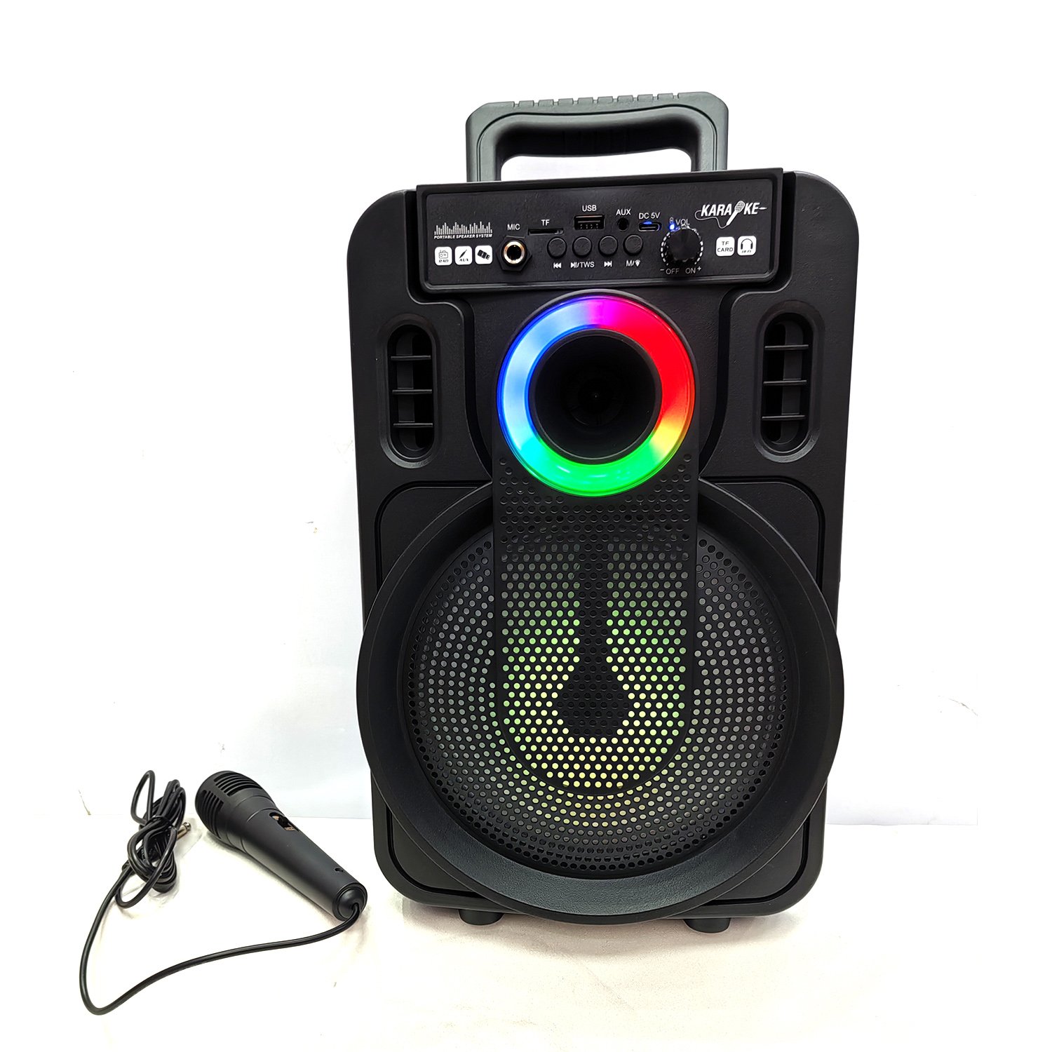 8 inch bid sound professional outdoor super bass portable karaoke speaker with mic stereo speaker FM support TF/USB function