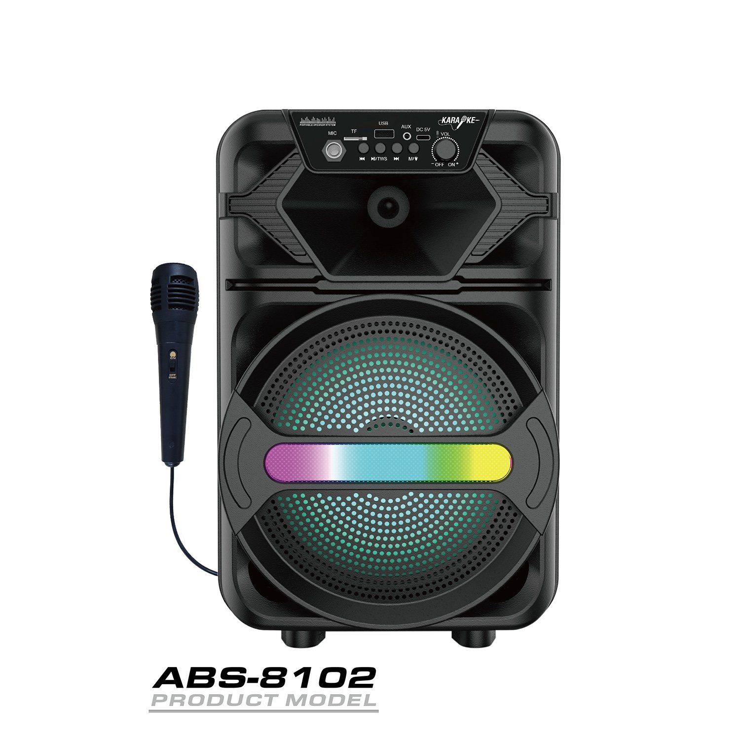 8 inch bid sound professional outdoor super bass portable karaoke speaker with mic stereo speaker FM support TF/USB function