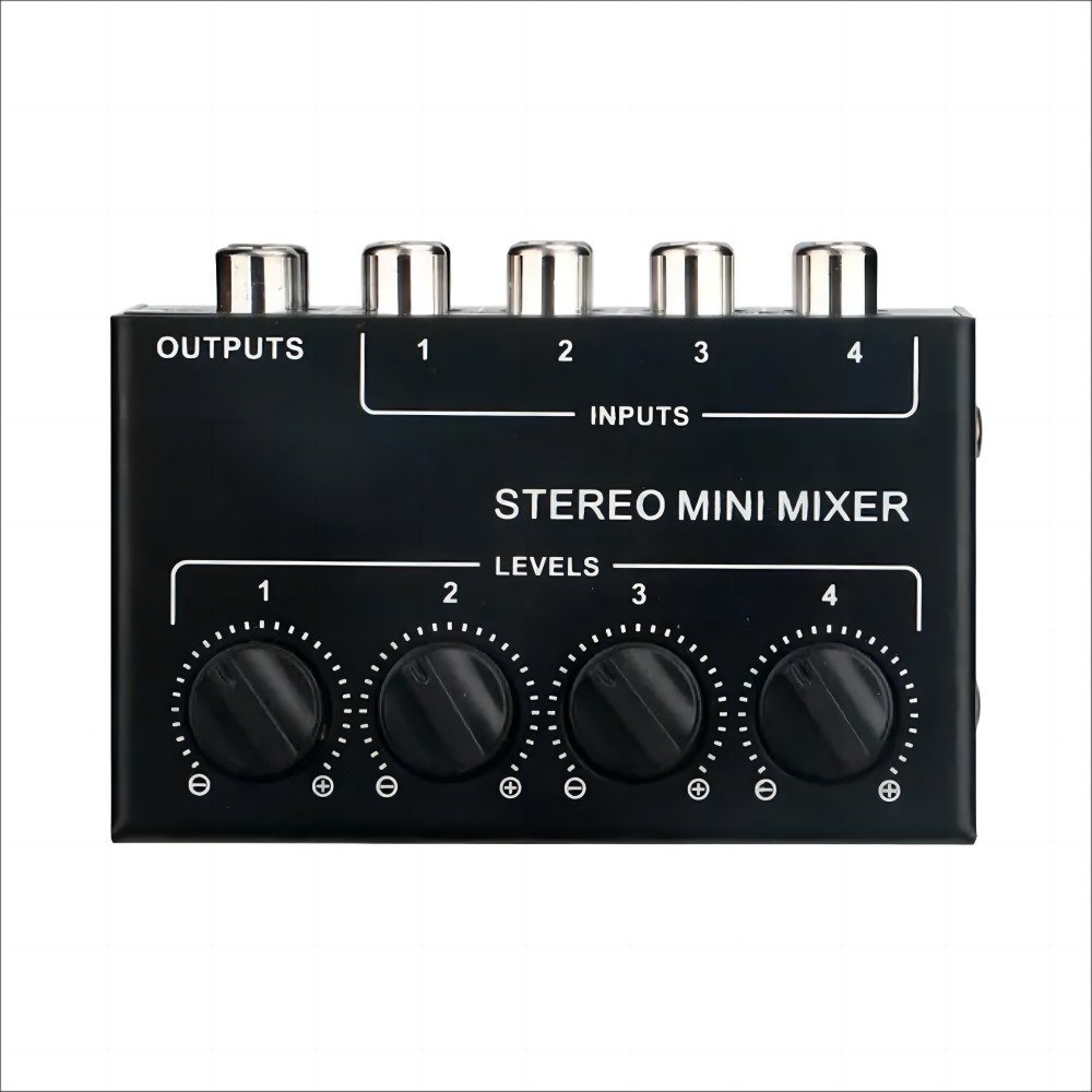 CX400 Professional Compact 4 Channel Mini Pocket Stereo Audio Hub Unpowered Passive Mixer Controller for Stage and Studios
