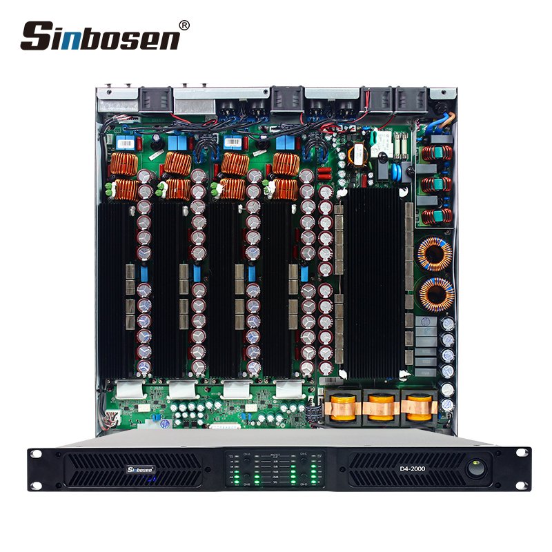 D4-2000 sound equipment 1u 4 channels 2000 watts professional amplifier audio system