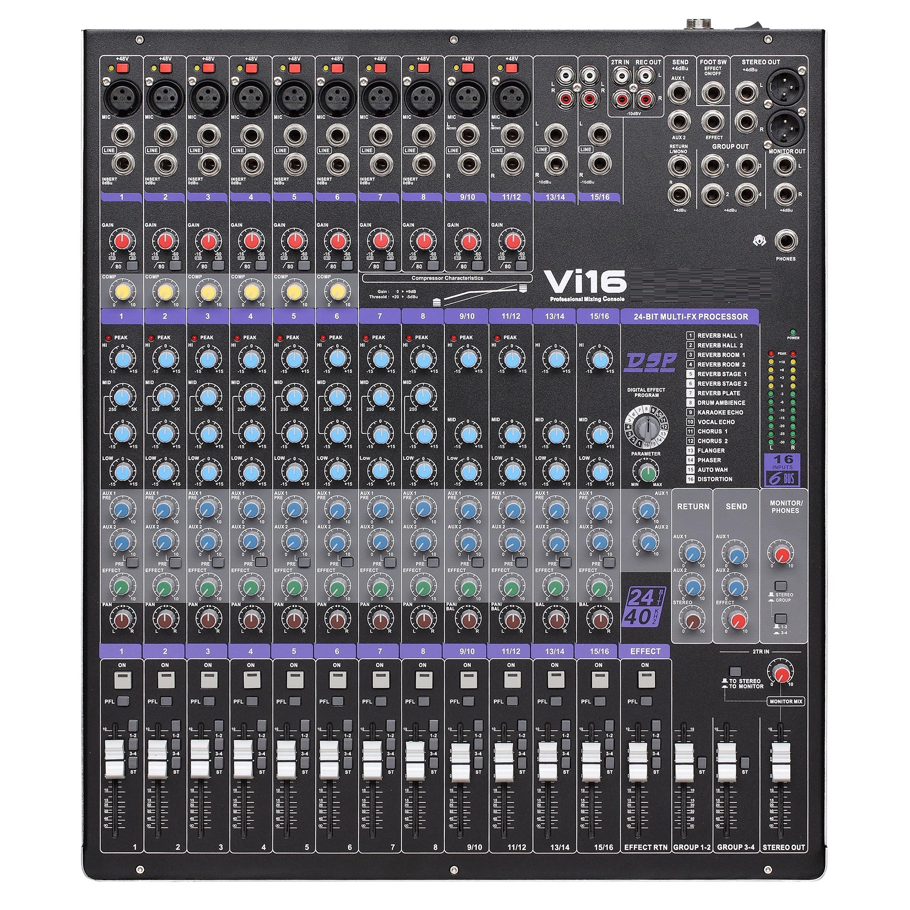 professional audio mixer 16 channels mixing console for wireless micprophone dj controller sound processor audio equipment vi16