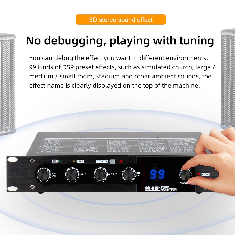 Professional Karaoke Mixing Controller Stereo Sound Effect KTV Microphone Bluetooth Reverb 99 DSP Digital Audio Effector