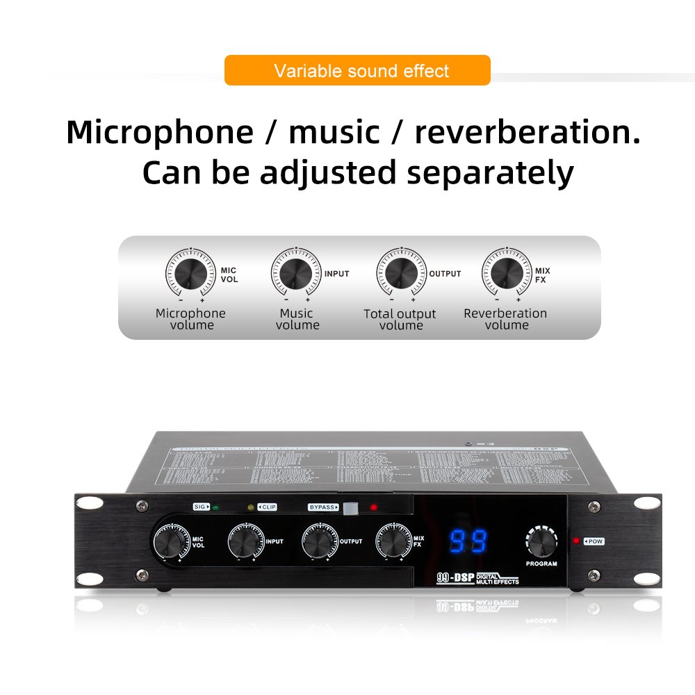 Professional Karaoke Mixing Controller Stereo Sound Effect KTV Microphone Bluetooth Reverb 99 DSP Digital Audio Effector