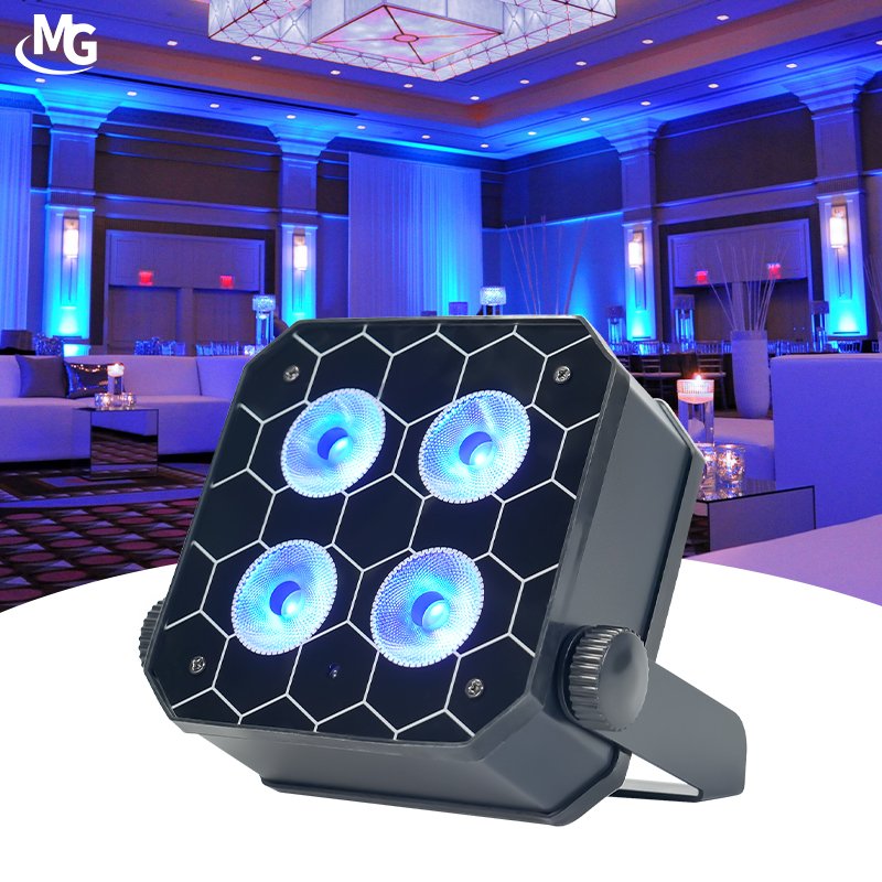 Battery Uplight RGBWA UV 6in1 Stage Lights 4*18W LED Battery Wireless Uplight for Party Wedding