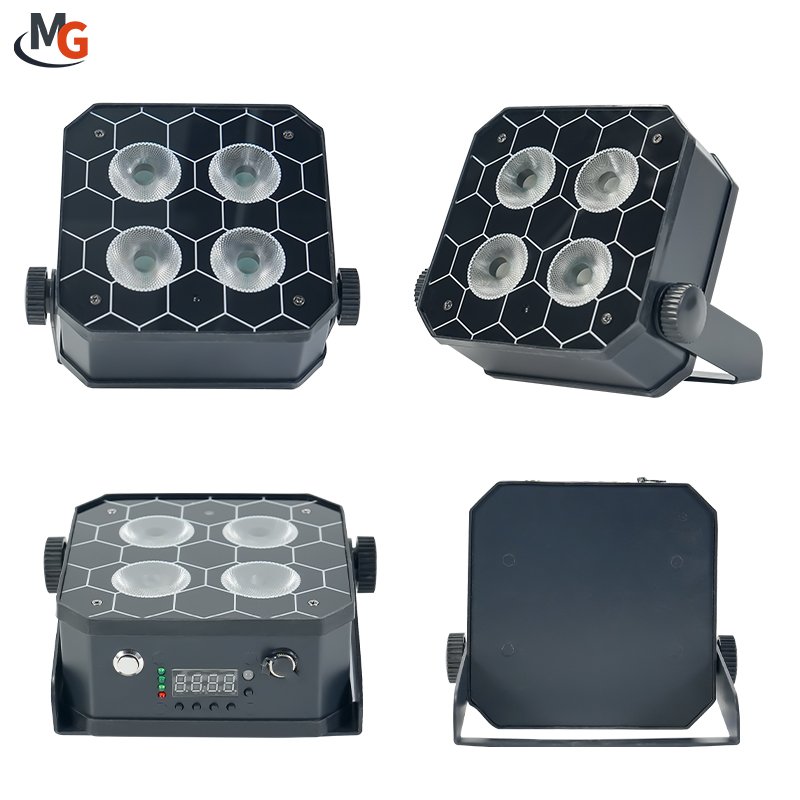 Battery Uplight RGBWA UV 6in1 Stage Lights 4*18W LED Battery Wireless Uplight for Party Wedding