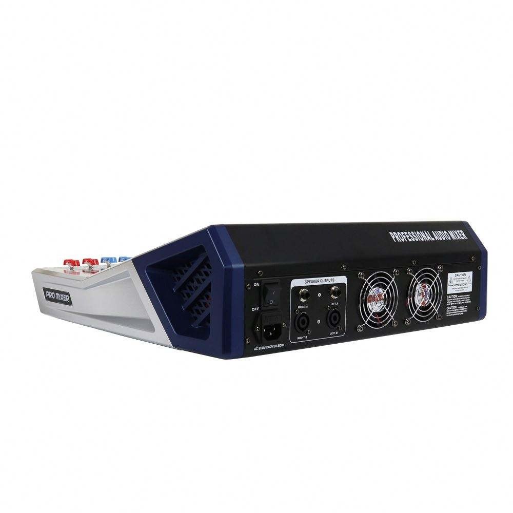 Professional 8 Channel Power Mixer Console Sound Dj Controller Usb Echo Amplifier Digital Audio Mixer with Power Amplifier