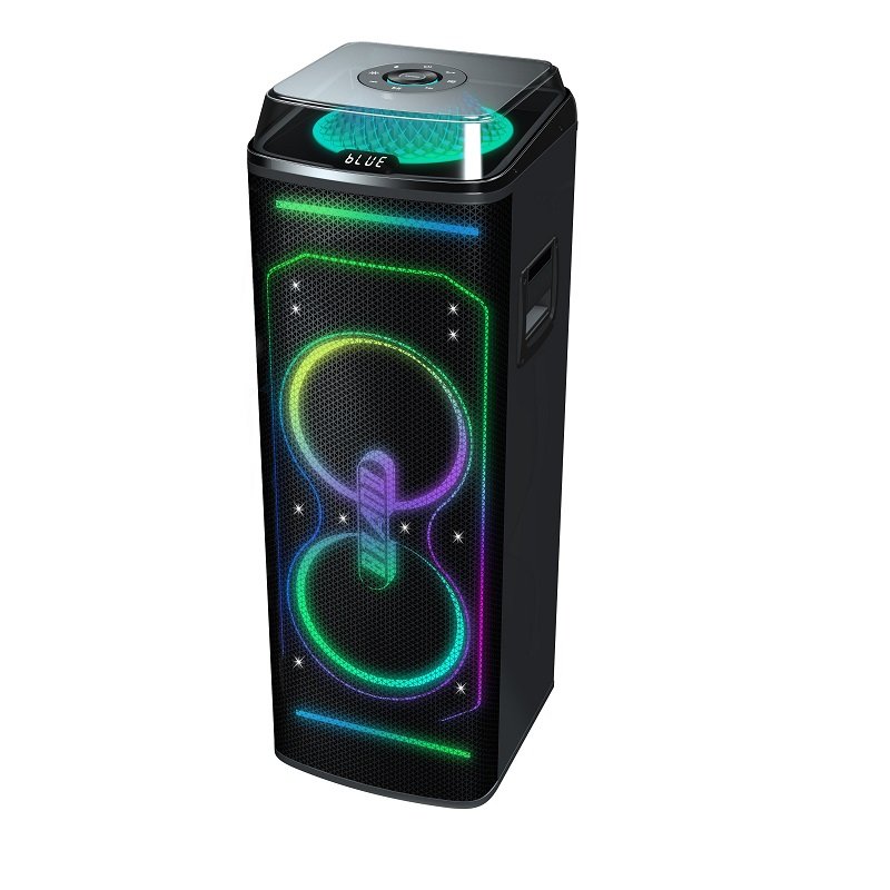 Pro sound smart portable 10 inch subwoofer 1000W amplifier Xbass audio shimmer wireless bluetooth speaker with two wireless mic