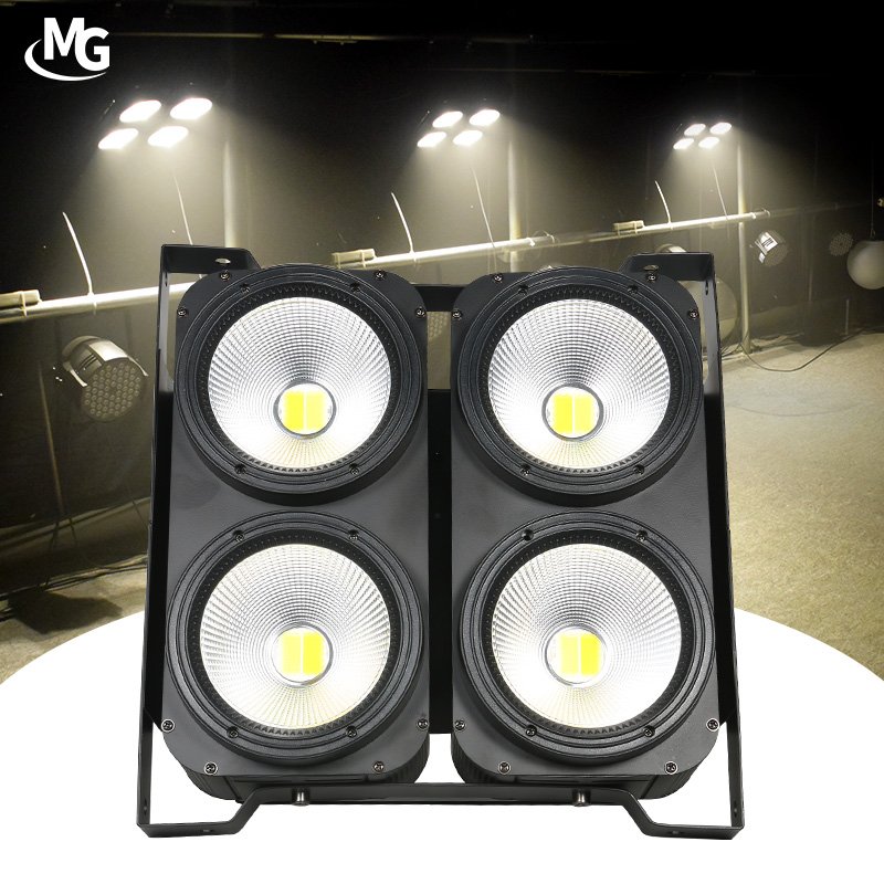 4x100W Stage Lighting Guangdong Manufacturer Hot Selling 4 Eyes COB Blinder Light Warm/Cold White 2in1 Profile LED Spotlight