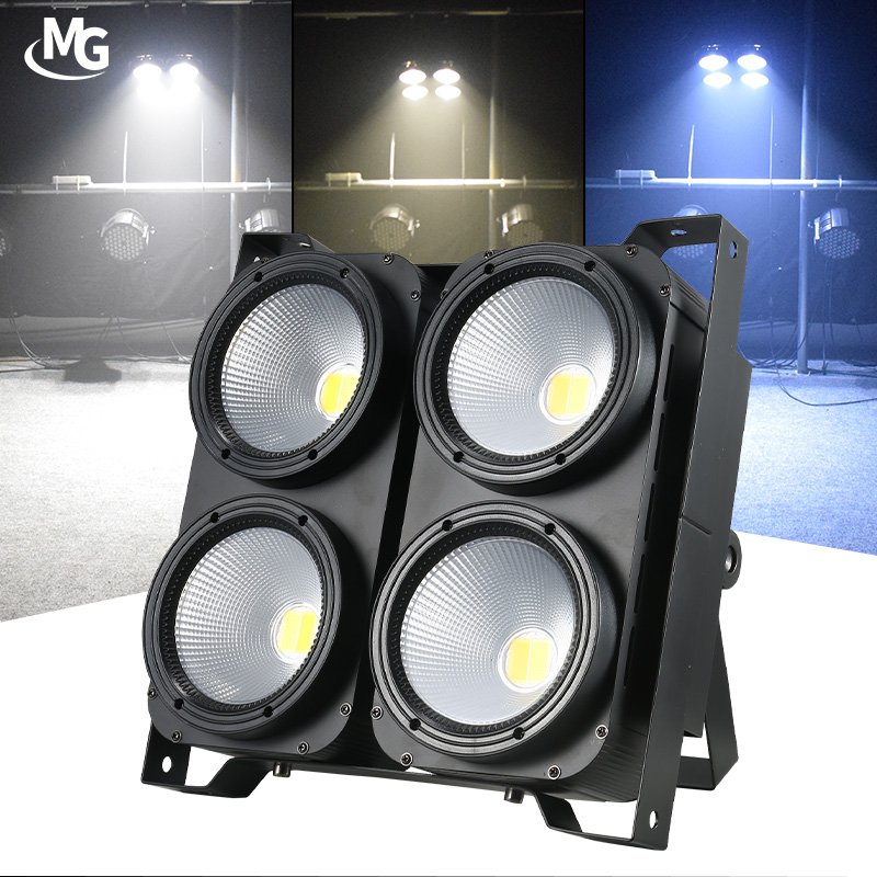 4x100W Stage Lighting Guangdong Manufacturer Hot Selling 4 Eyes COB Blinder Light Warm/Cold White 2in1 Profile LED Spotlight