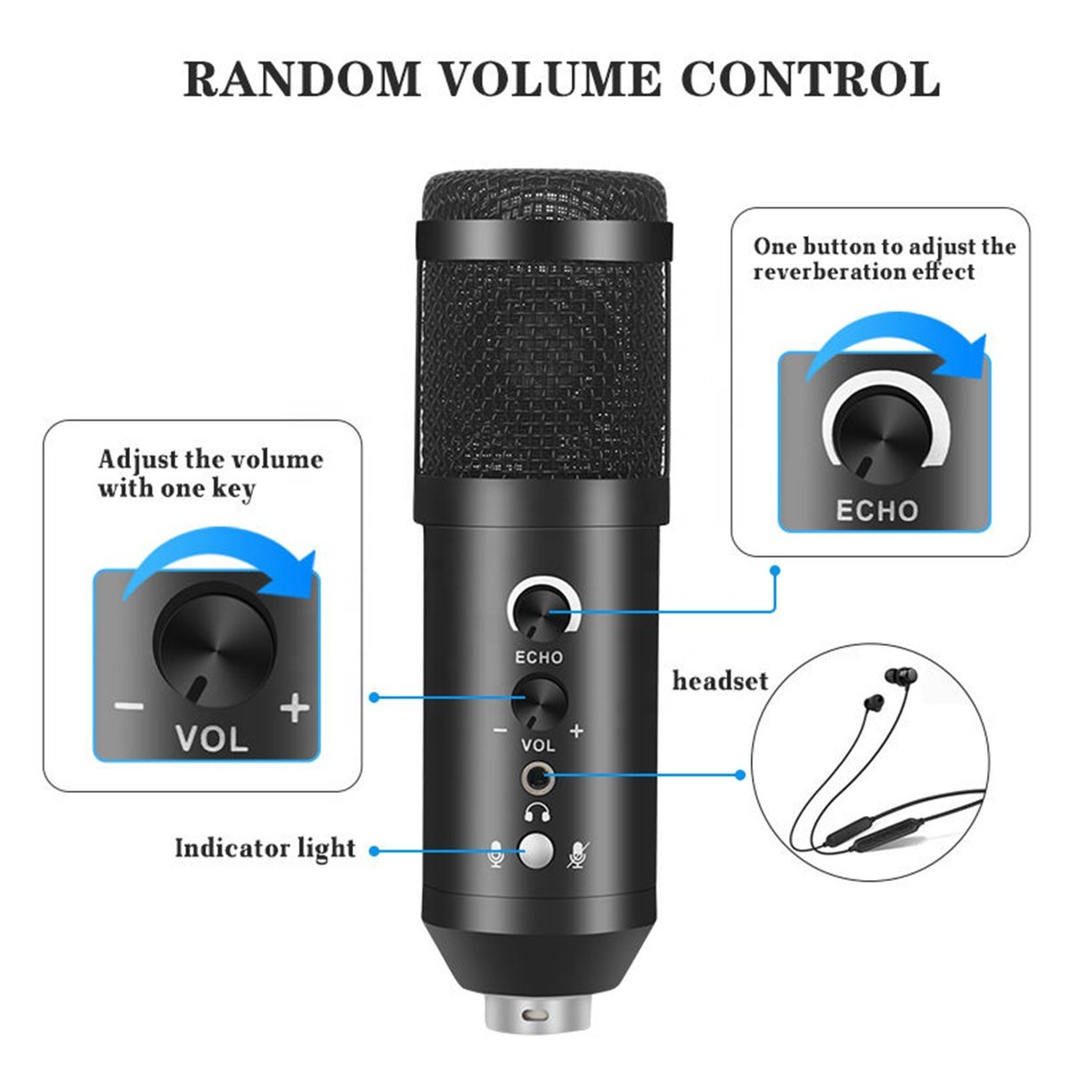 Clavax BM13 Professional Studio Recording Equipment USB Condenser Microphone Sound Quality and Exquisite For Gaming Recording