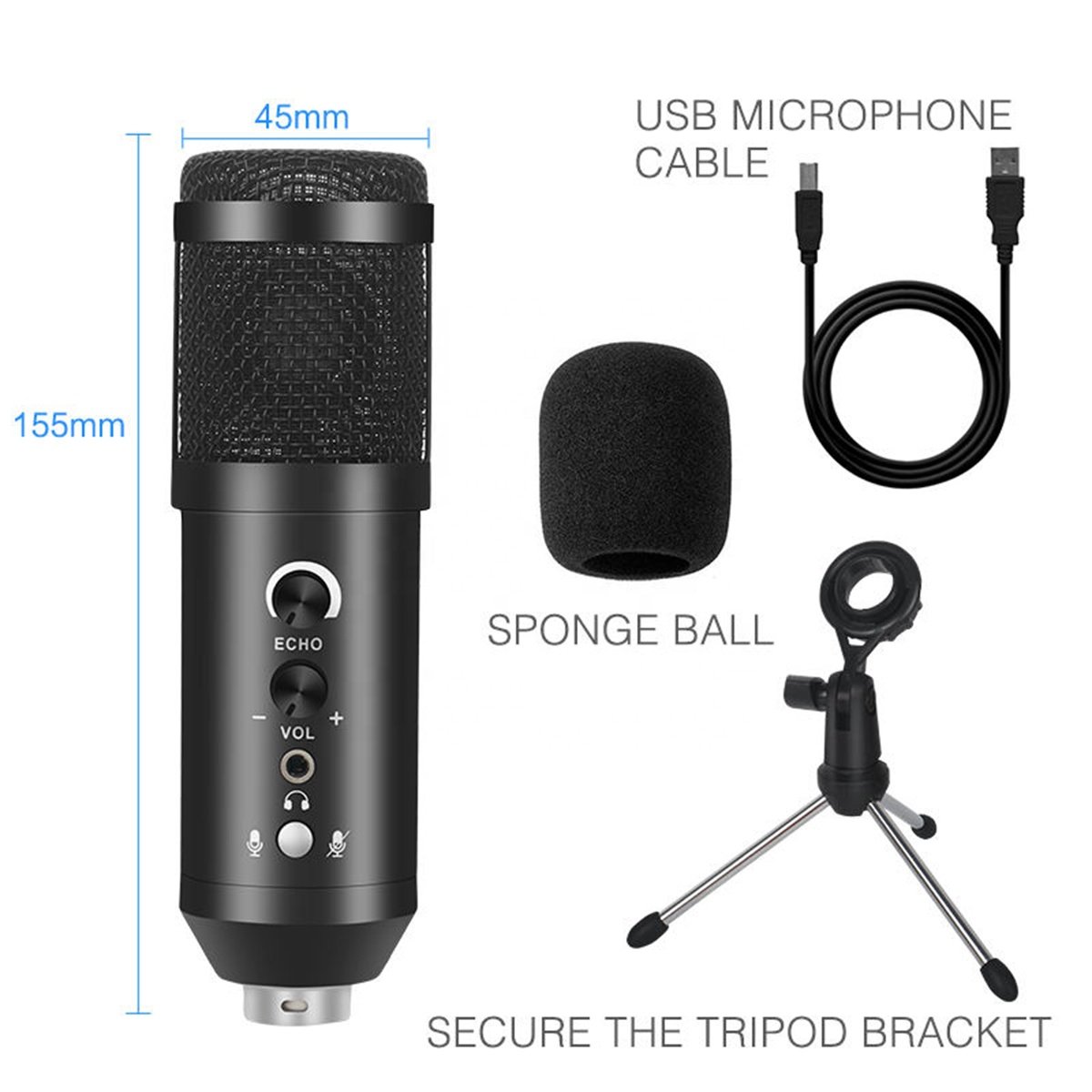 Clavax BM13 Professional Studio Recording Equipment USB Condenser Microphone Sound Quality and Exquisite For Gaming Recording