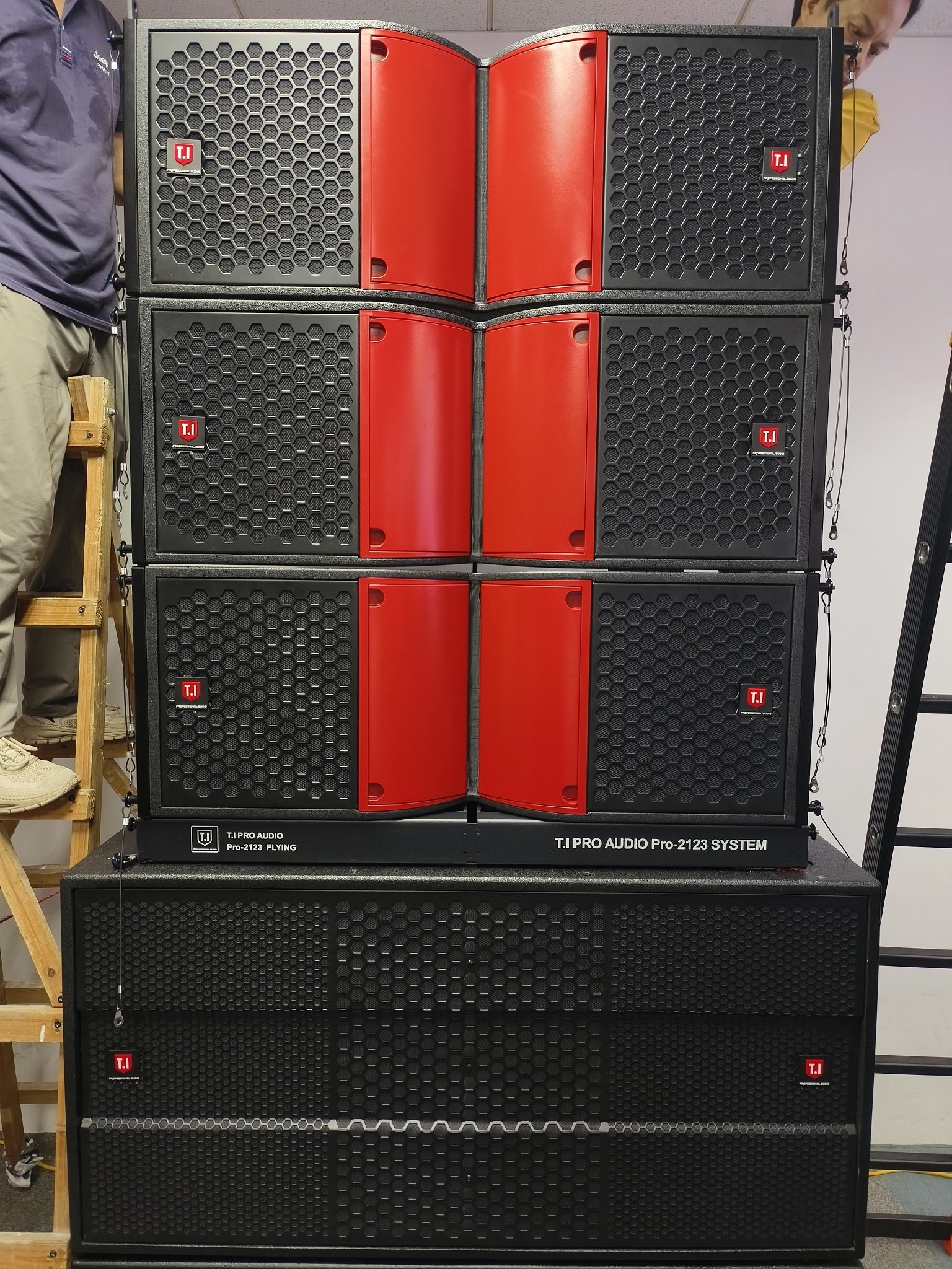 Pro-2123 professional audio line array dual 12 inch two way sound equipment dj powered array speakers