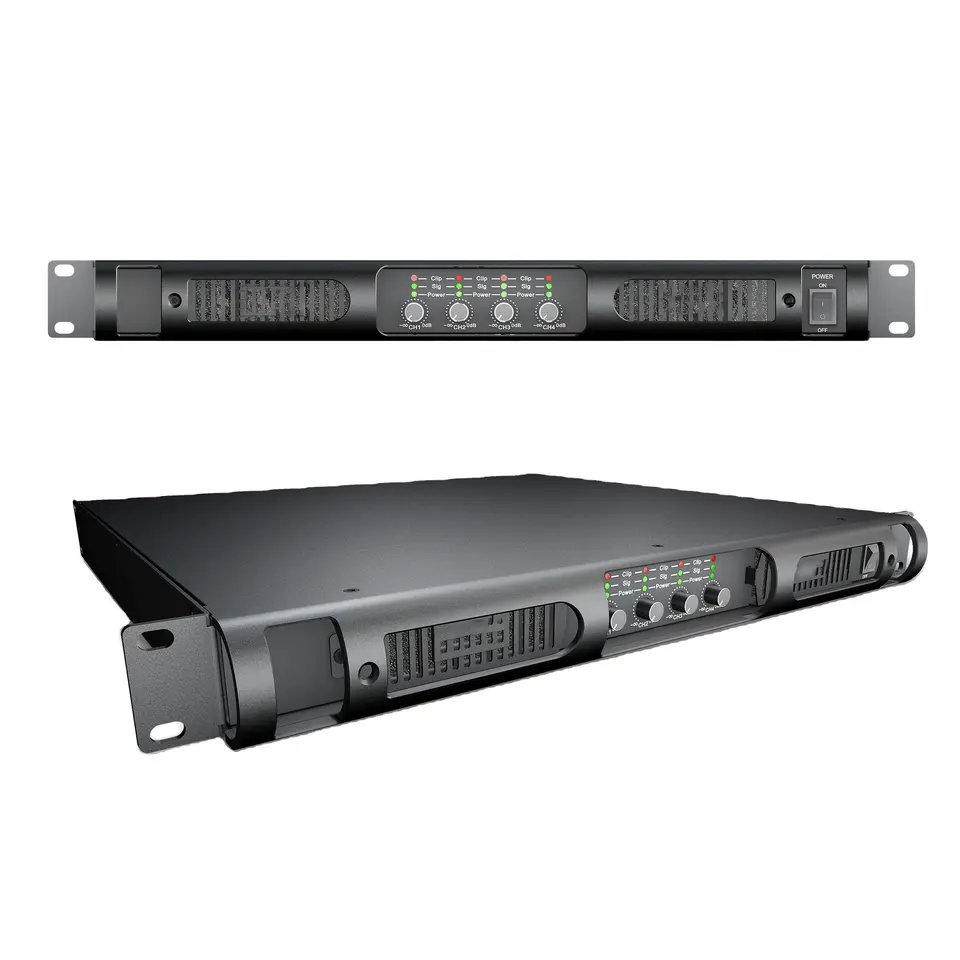Lihui 1U 1000 Watts Sound Stereo Amplifier 4 Channel Professional Audio Power Amplifier