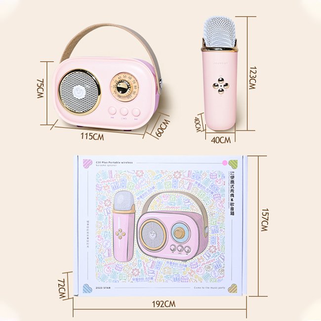 2024 Mini Portable Speaker Wireless Karaoke Speaker Holiday Gift Portable Sound Equipment with Microphone Battery Speaker