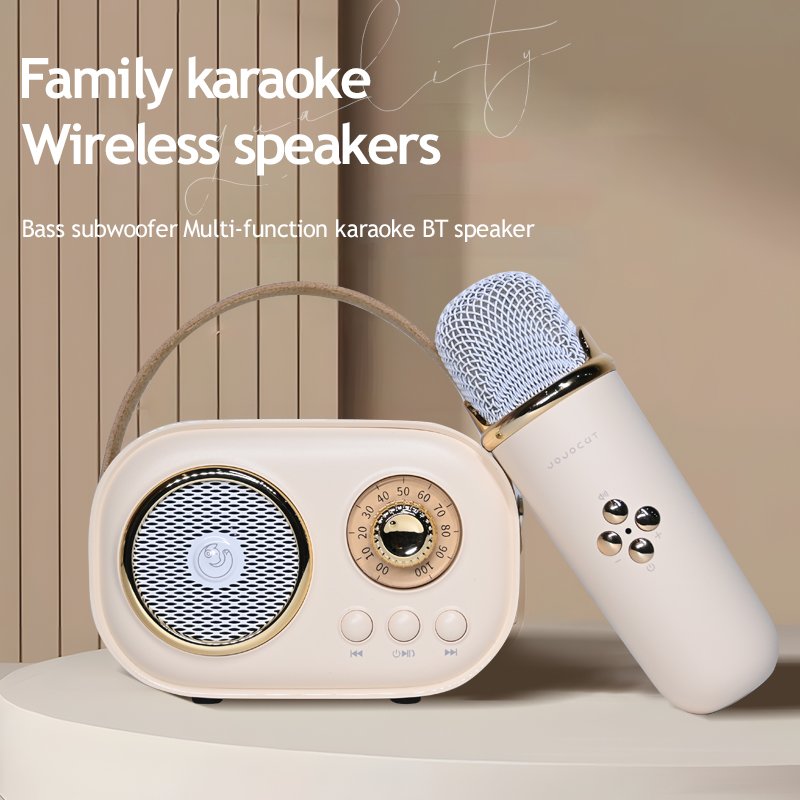2024 Mini Portable Speaker Wireless Karaoke Speaker Holiday Gift Portable Sound Equipment with Microphone Battery Speaker