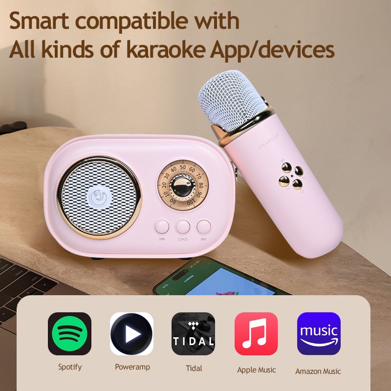 2024 Mini Portable Speaker Wireless Karaoke Speaker Holiday Gift Portable Sound Equipment with Microphone Battery Speaker