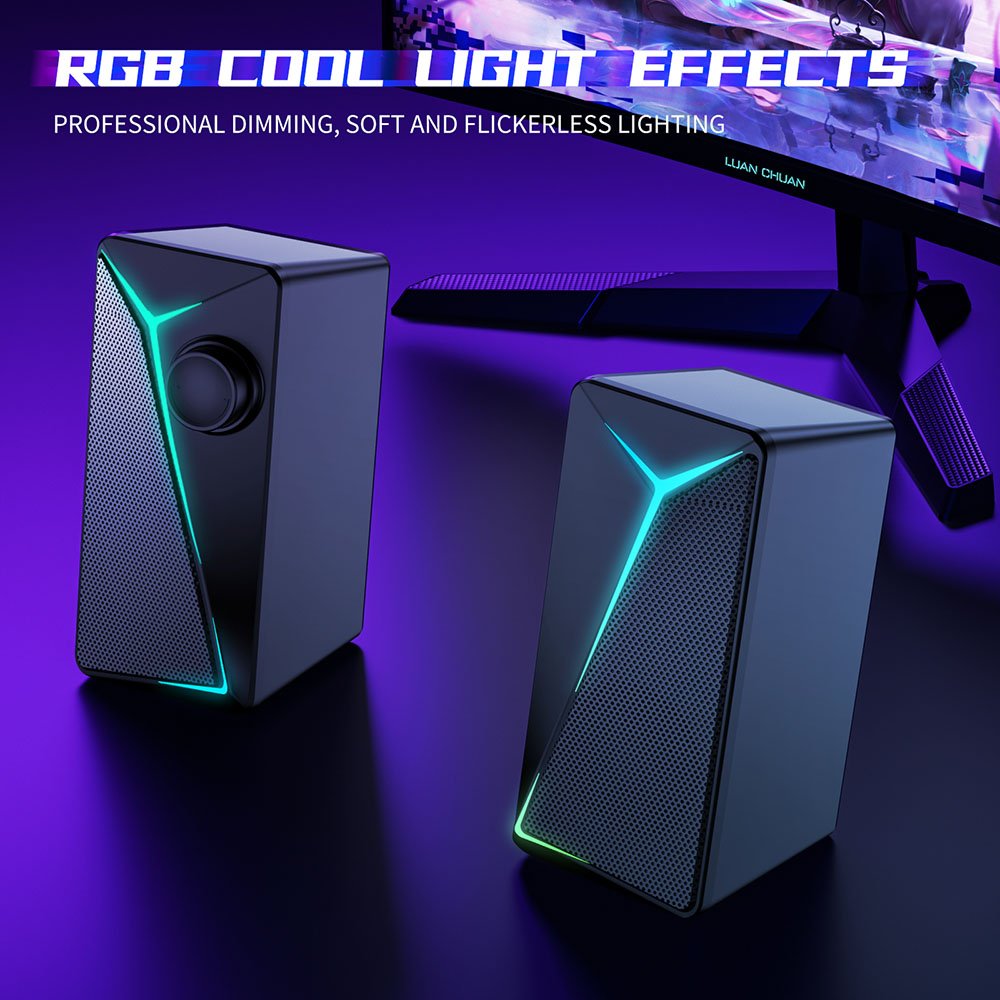 2.0 Desktop Multimedia Laptop USB Powered Stereo Audio PC Gaming Computer Speakers
