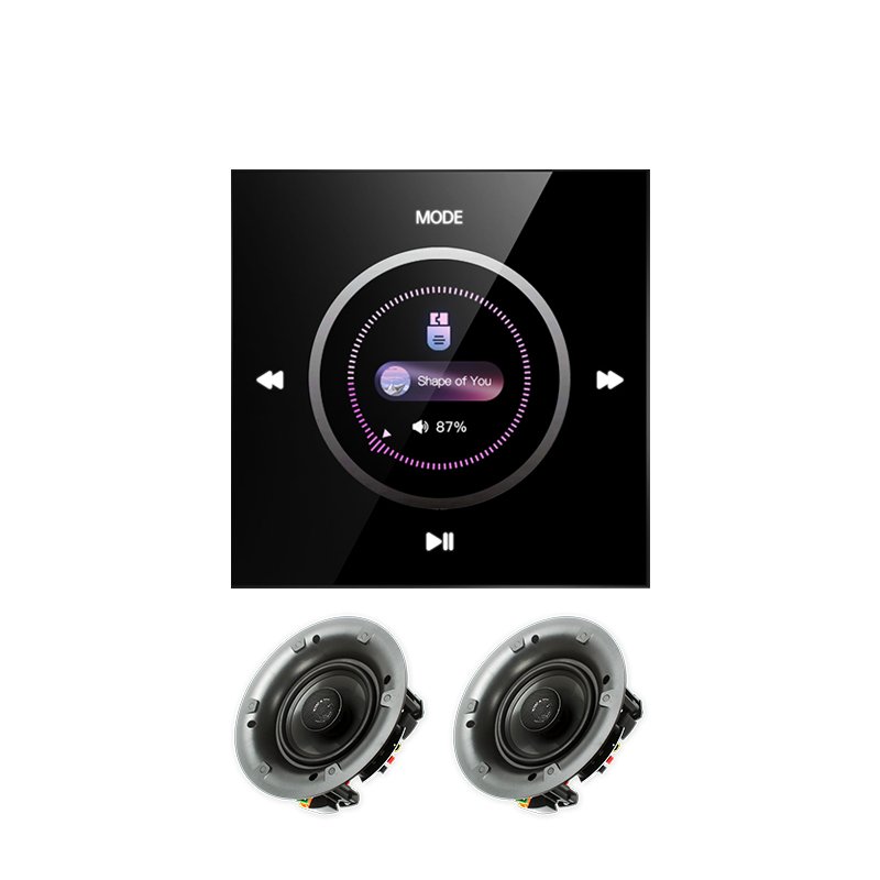 4-Inch Bluetooth Home Theater System with Touch Screen Wall-Mounted Stereo Amplifiers Blue-tooth Background Music Host